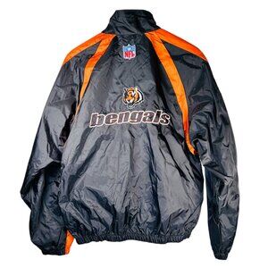 Reebok Size Medium Adult Bengals NFL Nylon Windbreaker Jacket